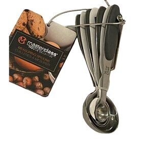 Measuring Spoons Stainless Steel 5 Pc. Set Master Class Gray New With Tags